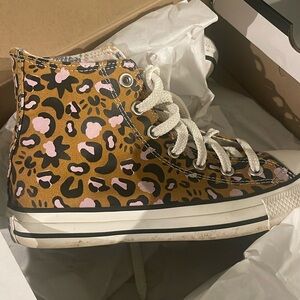 Converse high tops- pink leopard